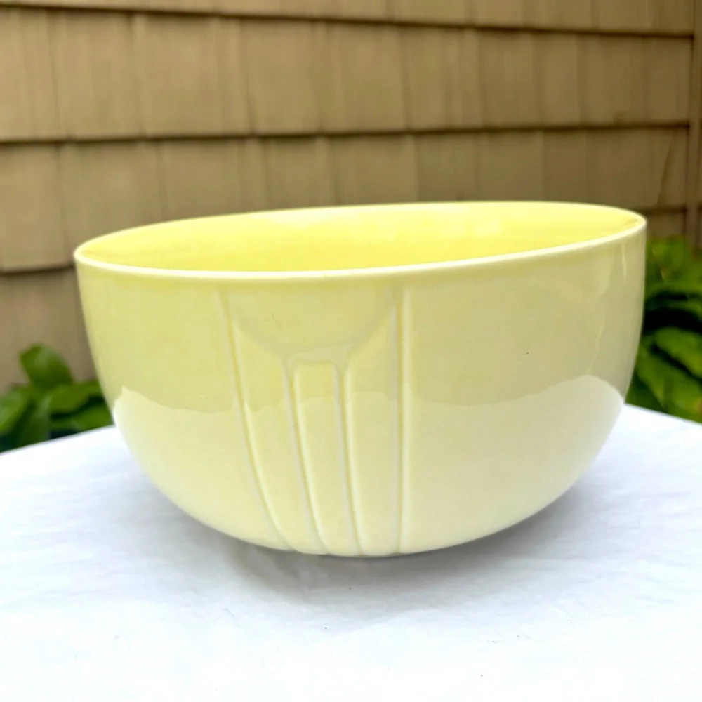 Vintage Large Ceramic Mixing Bowl Yellow